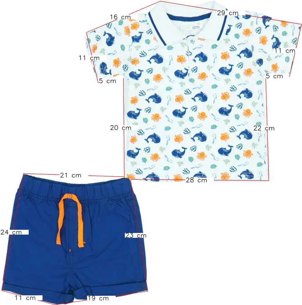 Többszínű Ergee 2 részes szett - Felsőruházat és nadrág EU 80 / UK 9-12 hónap / US 12 hónap