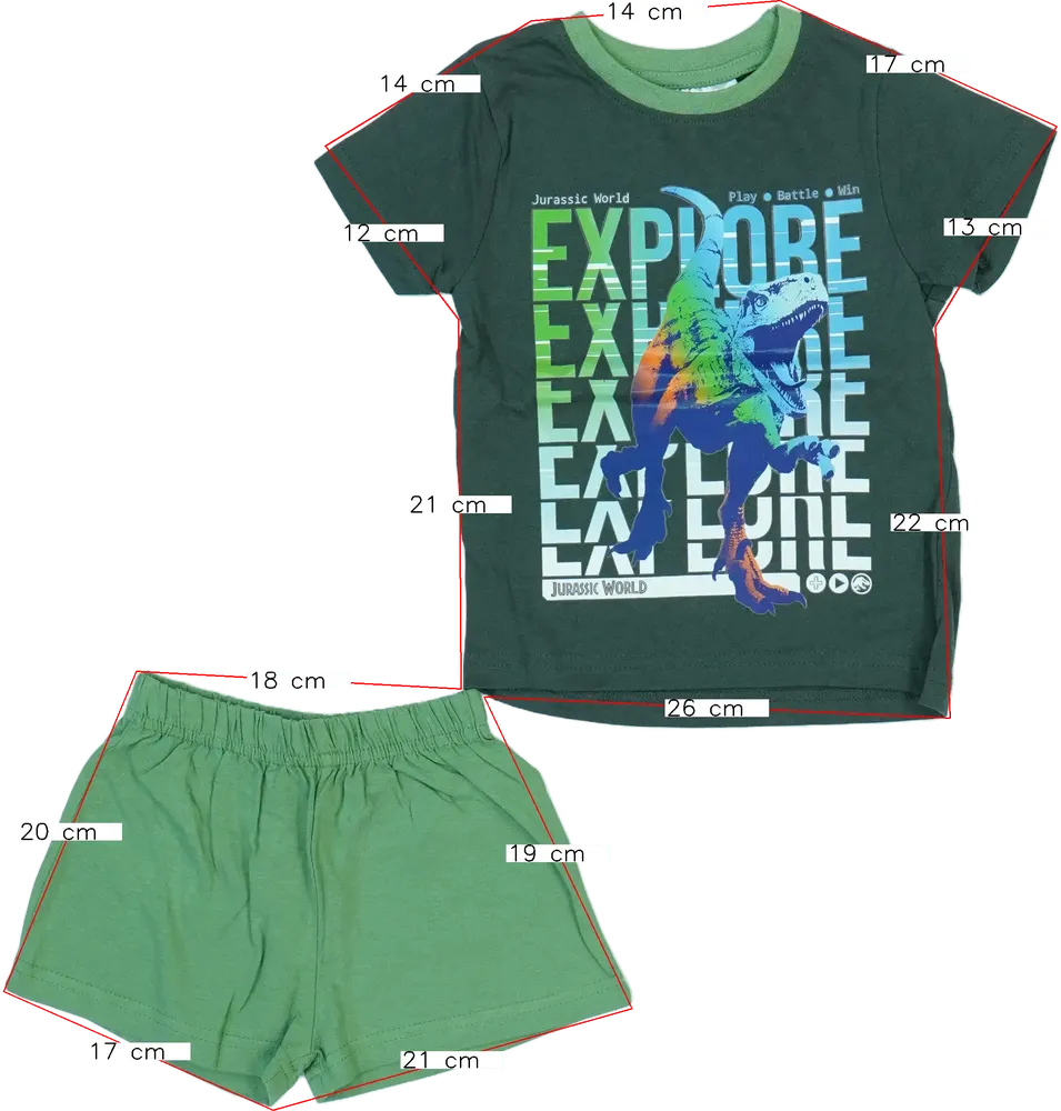 Green Jurassic World 2-piece set - Top &amp; Bottom EU 92 / UK 2 years / US 2T