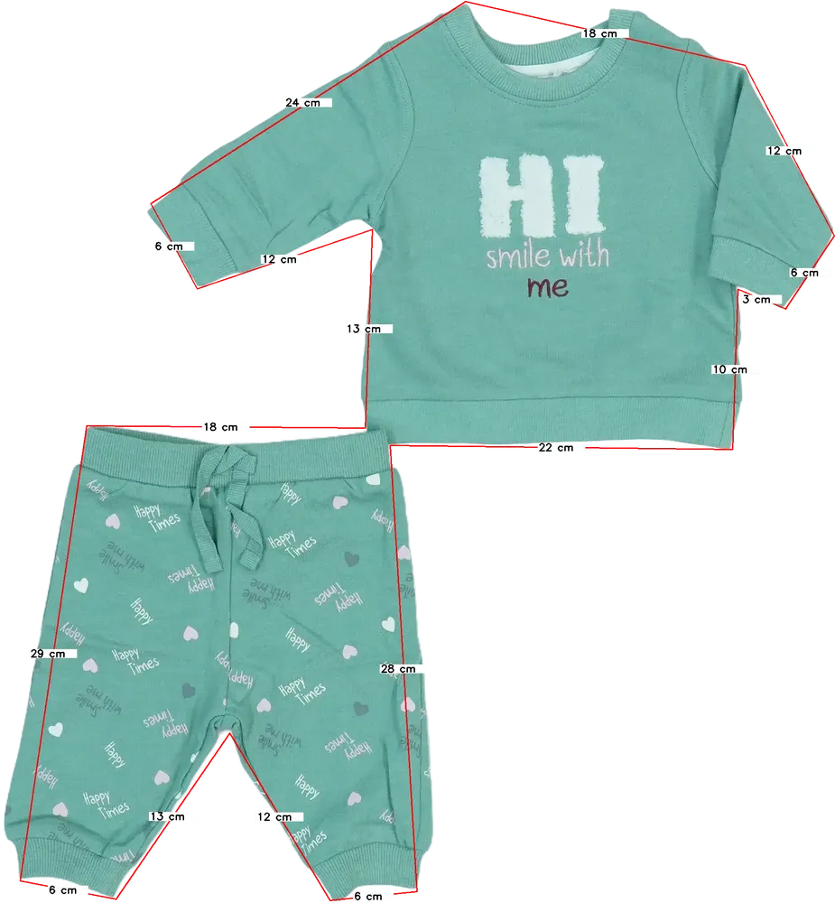 Zöld Ergee 2 részes szett - Felsőruházat és nadrág EU 56 / UK Újszülött / US Újszülött