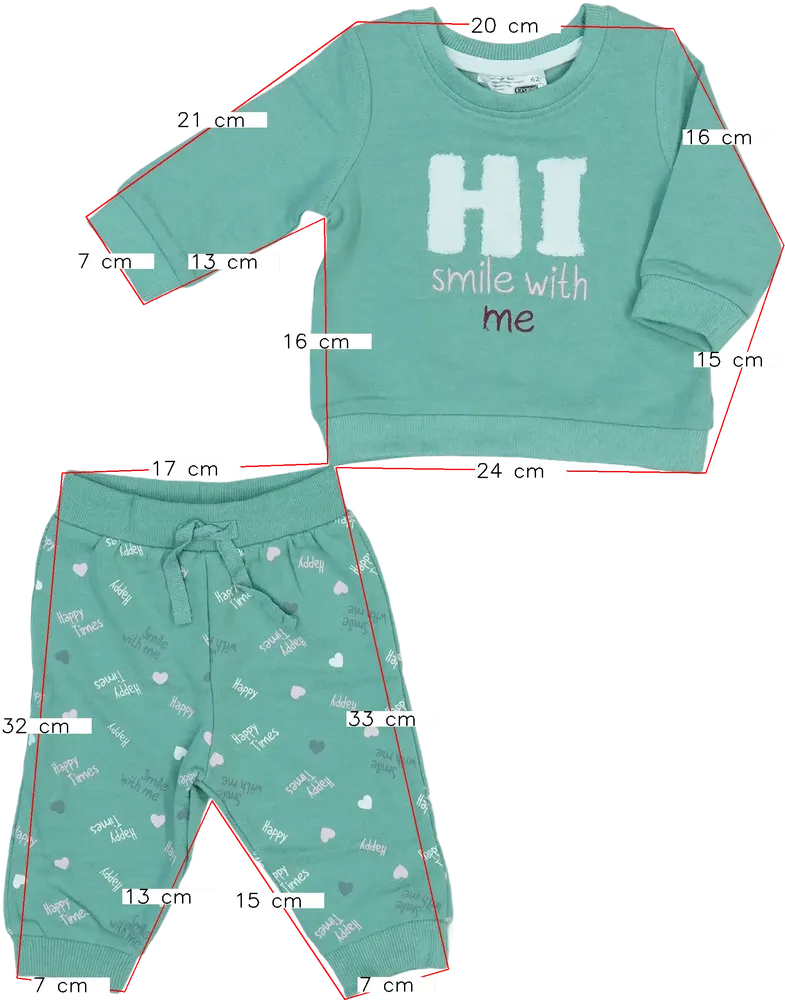 Green Ergee 2-piece set - Top &amp; Bottom EU 62 / UK 0-3 months / US 0-3 months