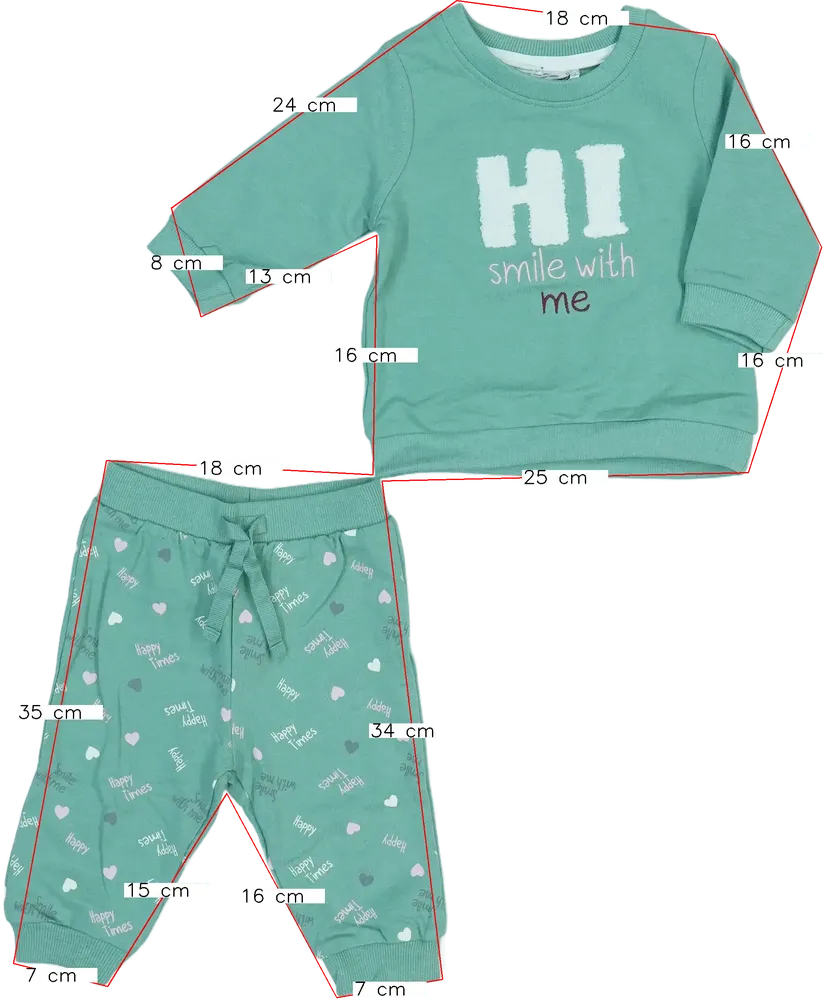 Green Ergee 2-piece set - Top &amp; Bottom EU 68 / UK 3-6 months / US 3-6 months