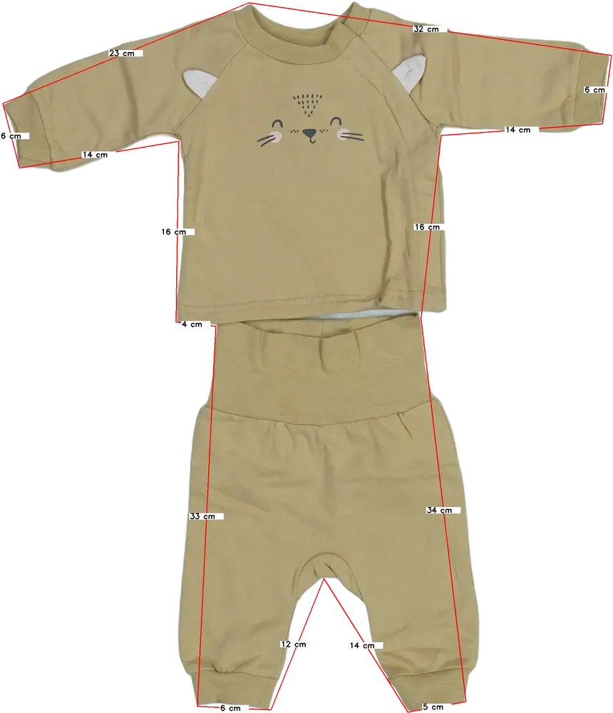 Brown Ergee 2-piece set - Top &amp; Bottom EU 56 / UK Newborn / US Newborn