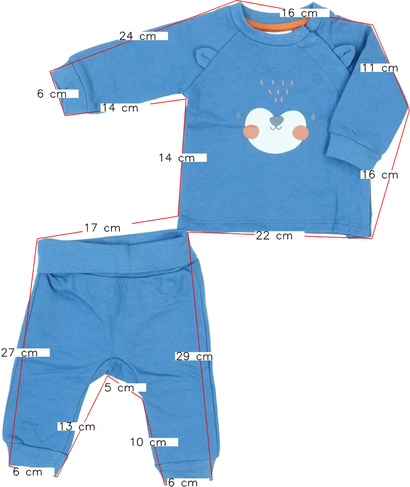 Blue Ergee 2-piece set - Top &amp; Bottom EU 50 / UK Newborn / US Newborn