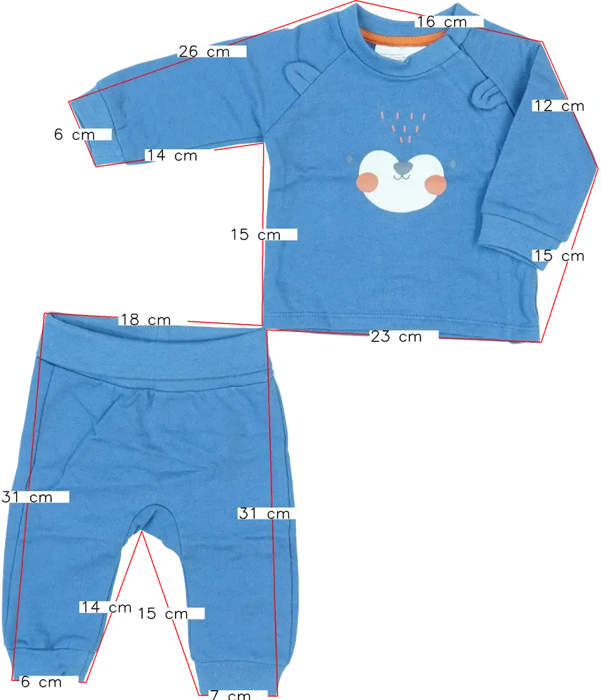 Kék Ergee 2 részes szett - Felsőruházat és nadrág EU 56 / UK Újszülött / US Újszülött