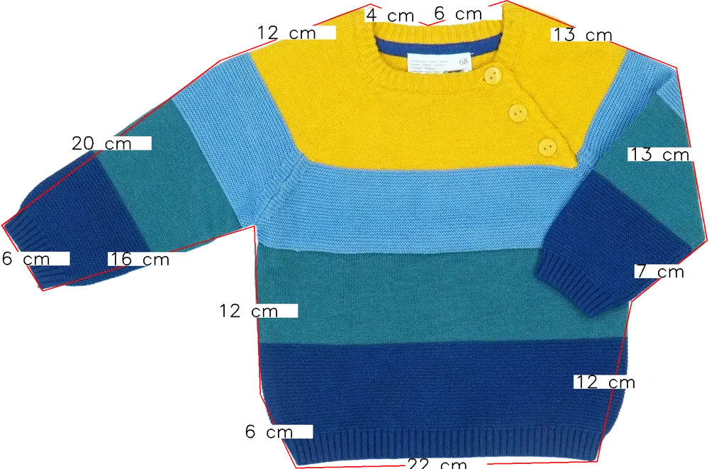 Többszínű Ergee Kötött pulcsi EU 68 / UK 3-6 hónap / US 3-6 hónap