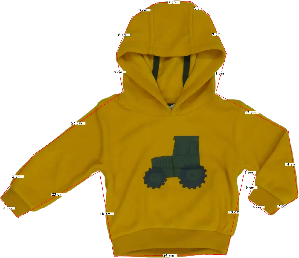 Sárga Ergee Kapucnis pulóver EU 86 / UK 12-18 hónap / US 18 hónap