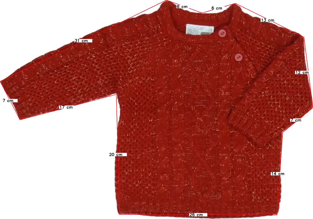 Piros Ergee Kötött pulcsi EU 68 / UK 3-6 hónap / US 3-6 hónap