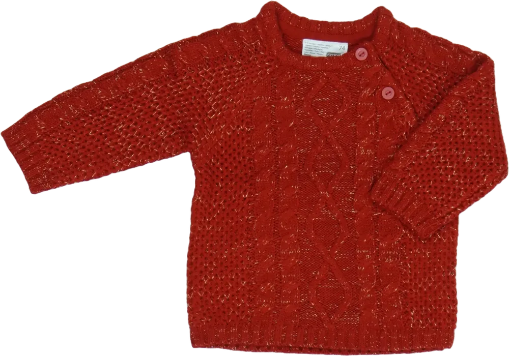 Piros Ergee Kötött pulcsi EU 68 / UK 3-6 hónap / US 3-6 hónap