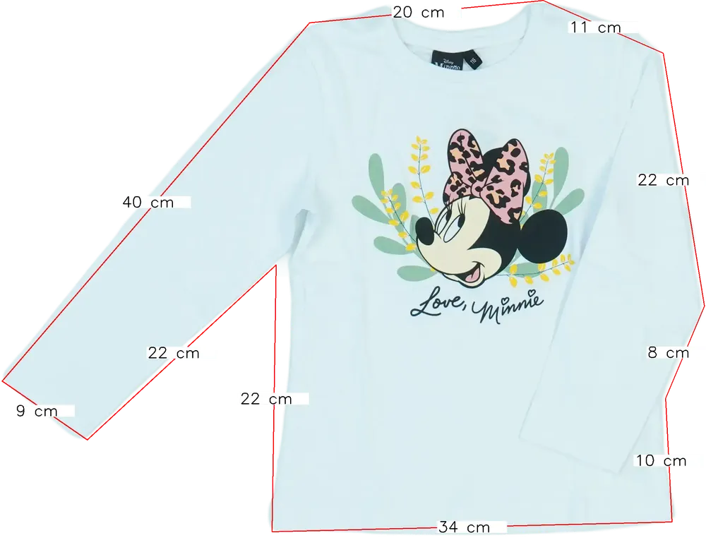 Fehér Disney Hosszú ujjú felső EU 116 / UK 6 év / US 6 év/S