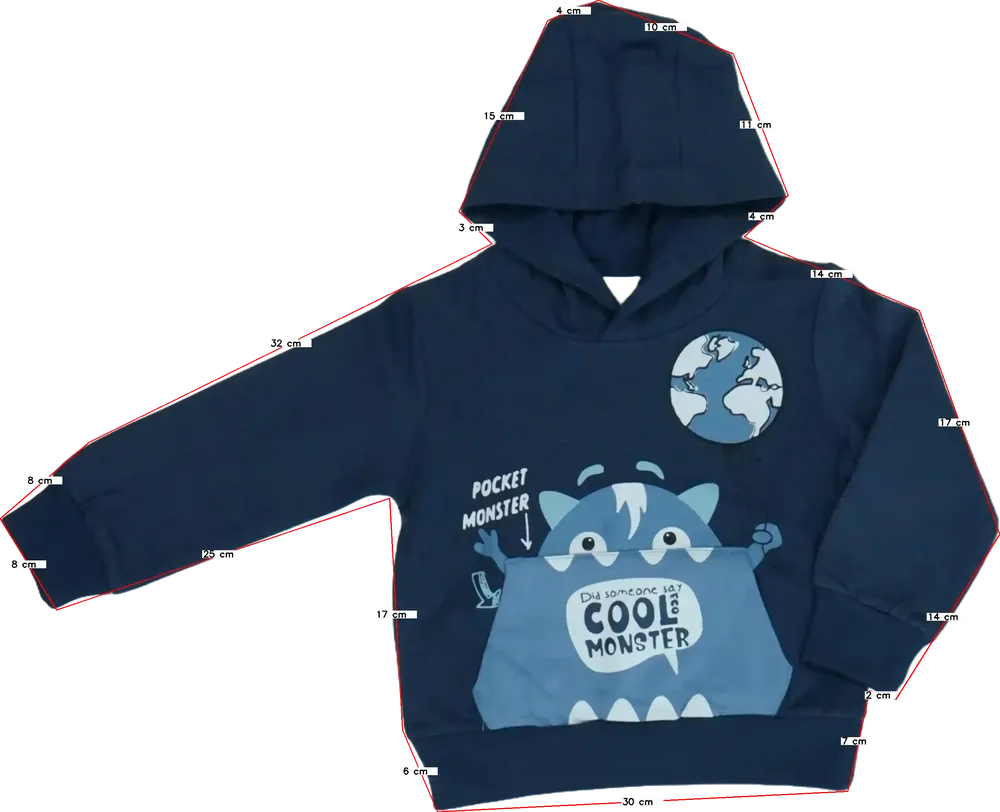 Kék Identic Kapucnis pulóver EU 122 / UK 7 év / US 7 év/M