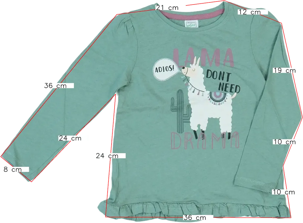 Zöld Identic Hosszú ujjú felső EU 110 / UK 5 év / US 5 év/XS