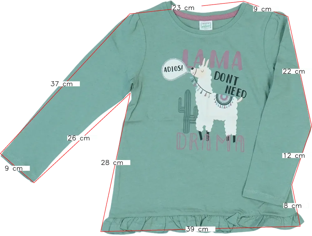 Zöld Identic Hosszú ujjú felső EU 116 / UK 6 év / US 6 év/S