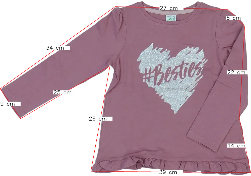 Rózsaszín Benetton Hosszú ujjú felső EU 104 / UK 4 év / US 4T/XS