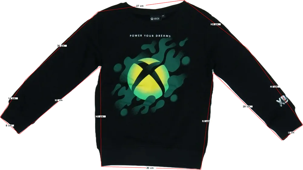 Fekete XBOX Pulóver EU 128 / UK 8 év / US 8 év/M