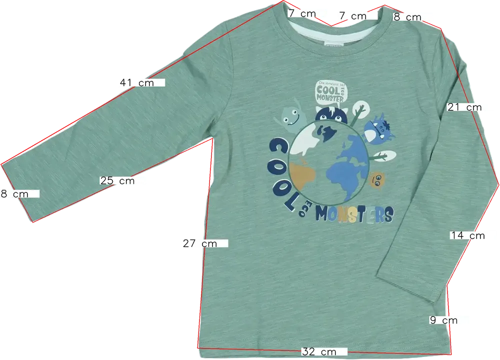 Zöld Identic Hosszú ujjú felső EU 110 / UK 5 év / US 5 év/XS