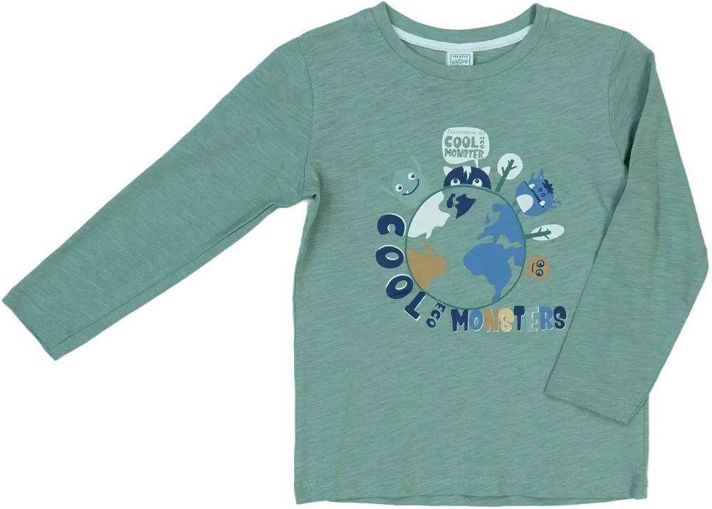 Zöld Identic Hosszú ujjú felső EU 122 / UK 7 év / US 7 év/M