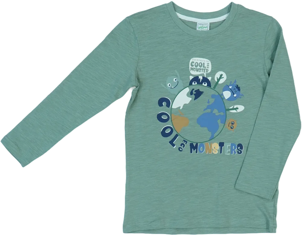 Zöld Identic Hosszú ujjú felső EU 128 / UK 8 év / US 8 év/M