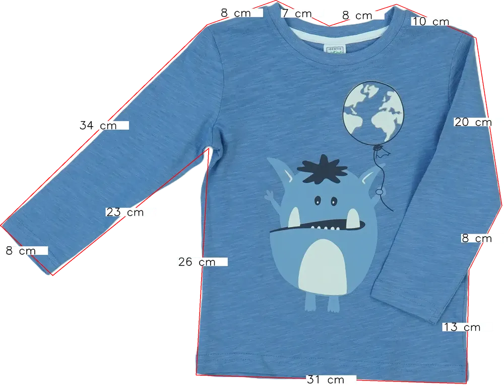 Kék Identic Hosszú ujjú felső EU 104 / UK 4 év / US 4T/XS