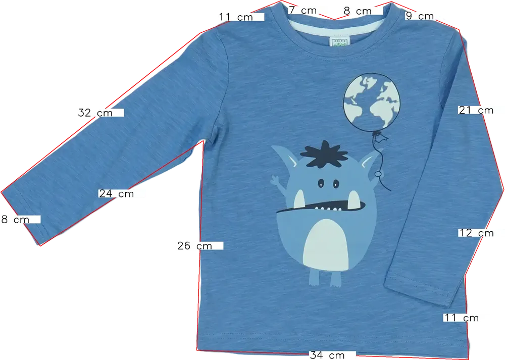 Kék Identic Hosszú ujjú felső EU 110 / UK 5 év / US 5 év/XS