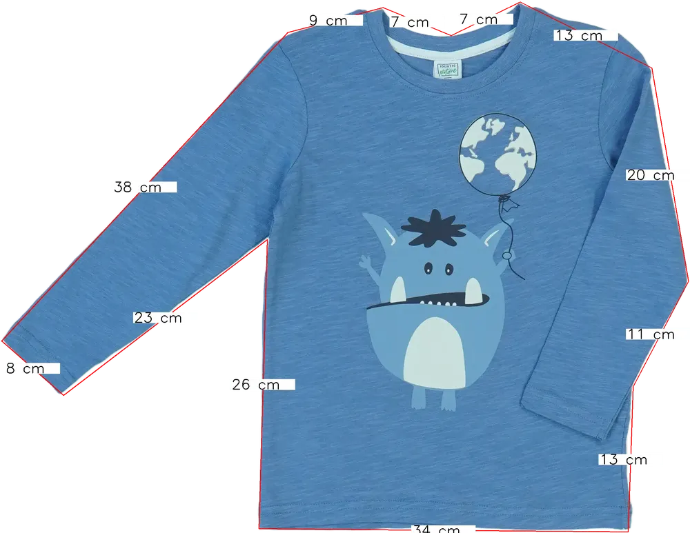 Kék Identic Hosszú ujjú felső EU 116 / UK 6 év / US 6 év/S