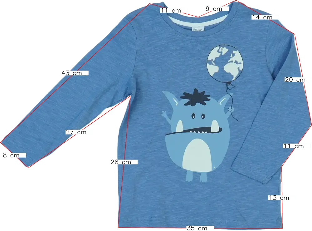 Kék Identic Hosszú ujjú felső EU 122 / UK 7 év / US 7 év/M