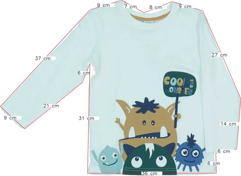 Fehér Identic Hosszú ujjú felső EU 122 / UK 7 év / US 7 év/M