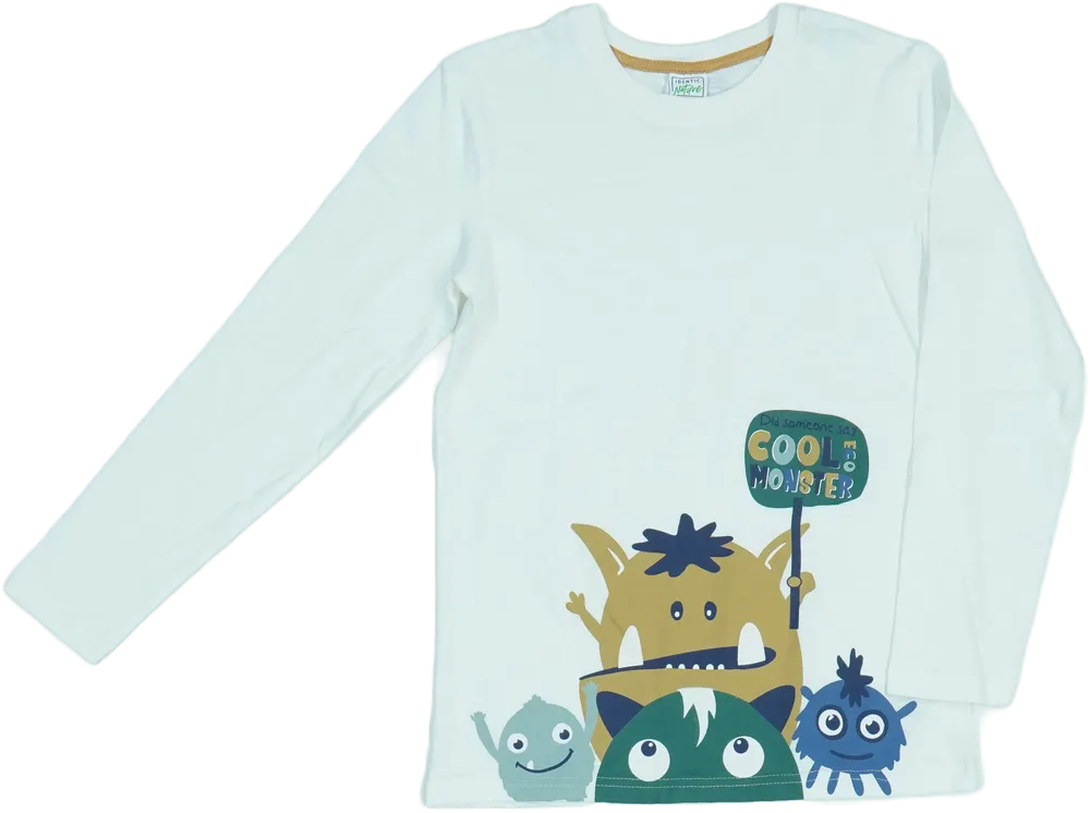 Fehér Identic Hosszú ujjú felső EU 140 / UK 10 év / US 10 év/L