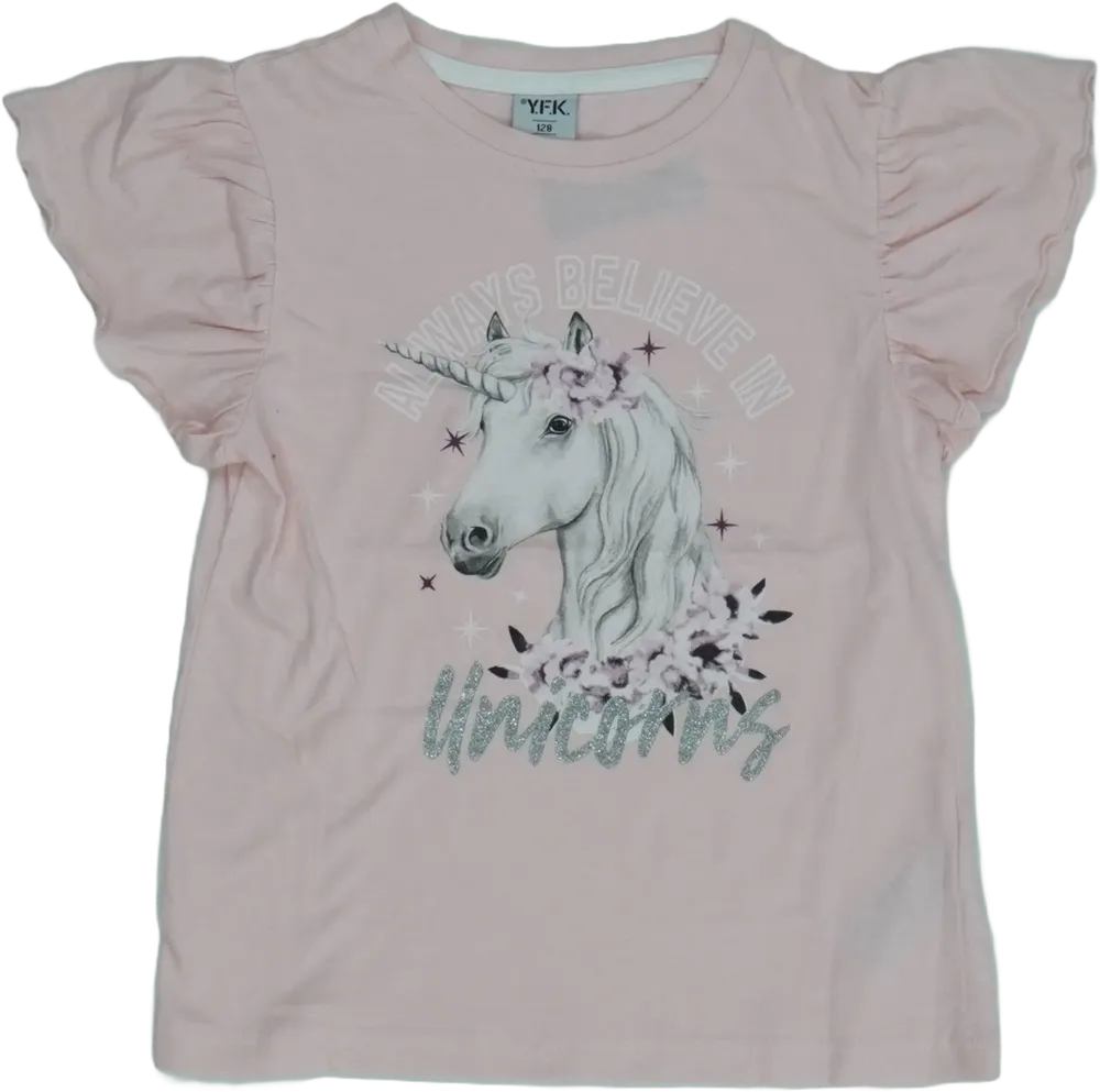 Rózsaszín Y.F.K. Póló EU 128 / UK 8 év / US 8 év/M