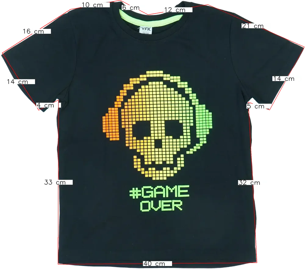 Fekete Y.F.K. Póló EU 140 / UK 10 év / US 10 év/L