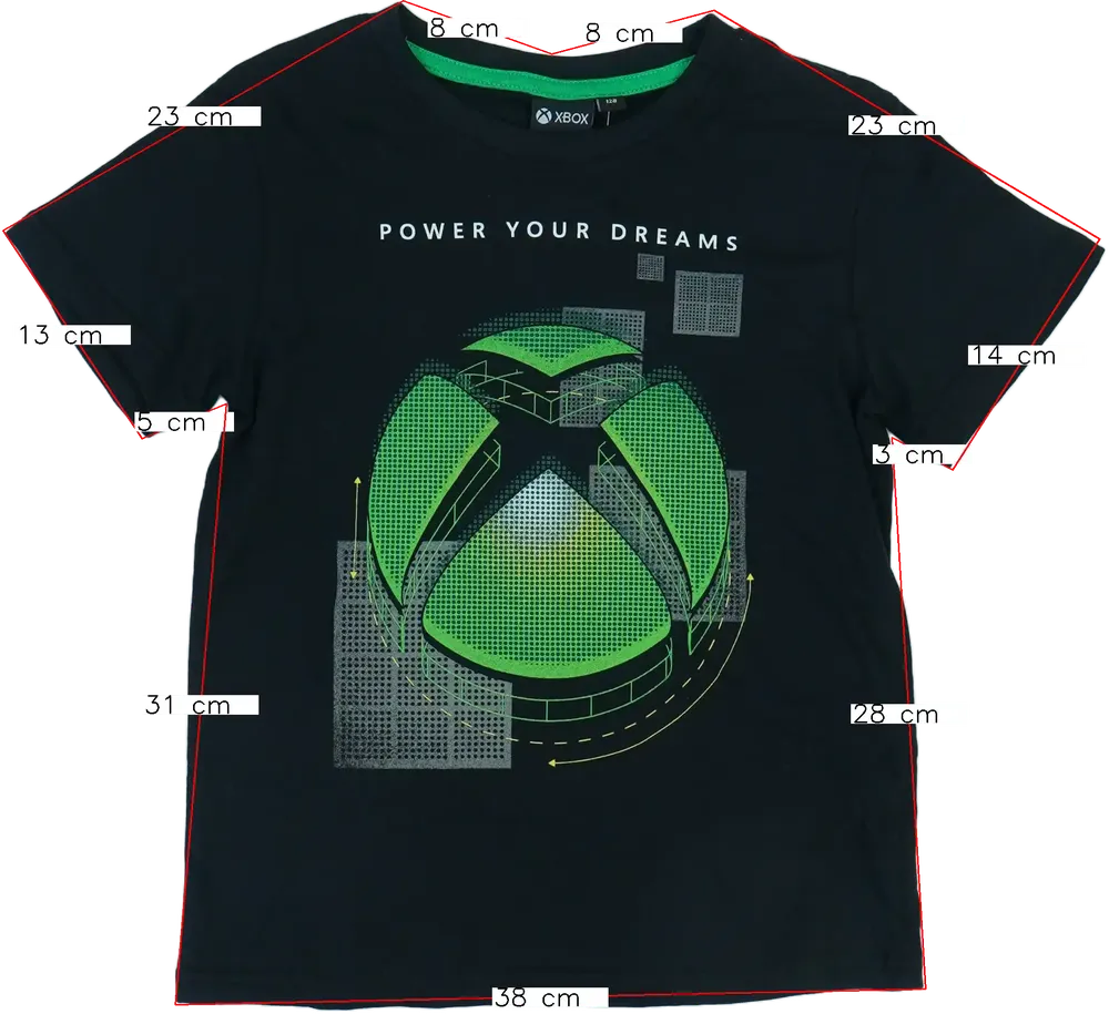 Fekete XBOX Póló EU 128 / UK 8 év / US 8 év/M