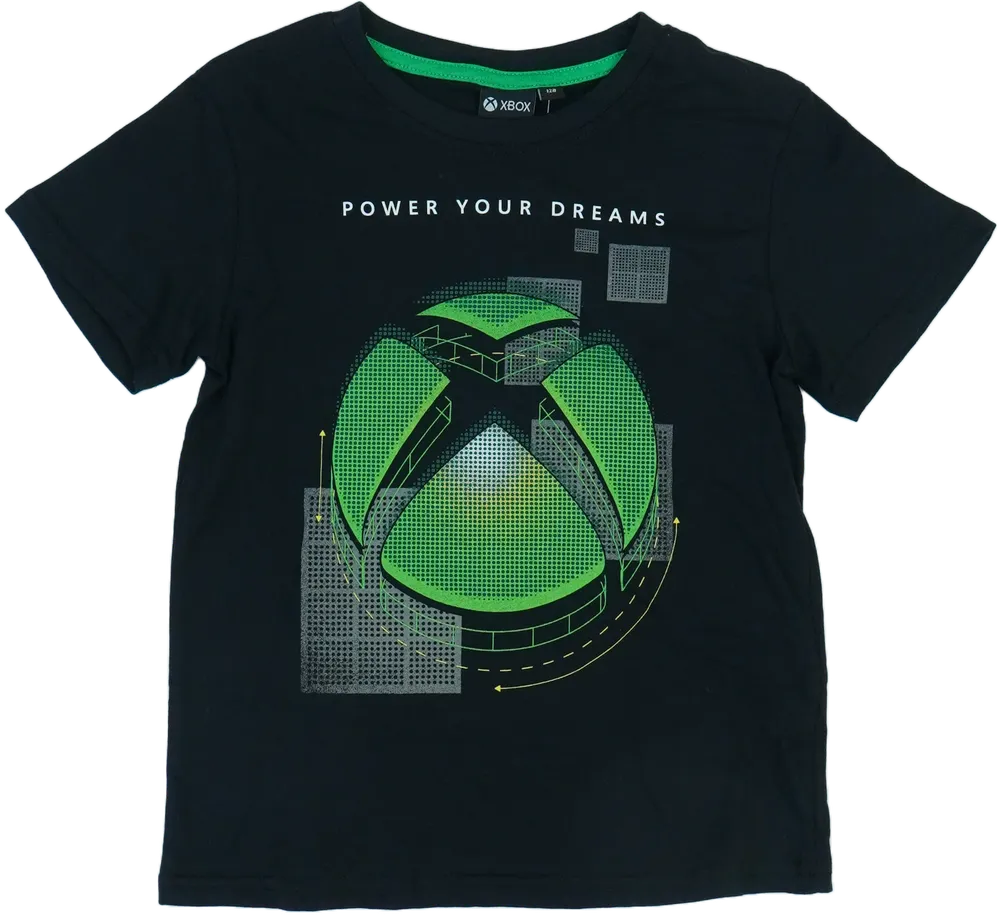 Fekete XBOX Póló EU 128 / UK 8 év / US 8 év/M