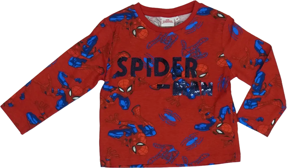 Piros Marvel Hosszú ujjú felső EU 98 / UK 3 év / US 3T