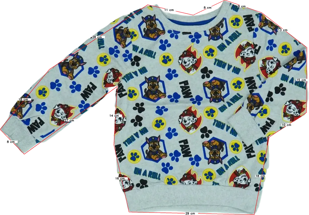 Szürke Nickelodeon Pulóver EU 122 / UK 7 év / US 7 év/M