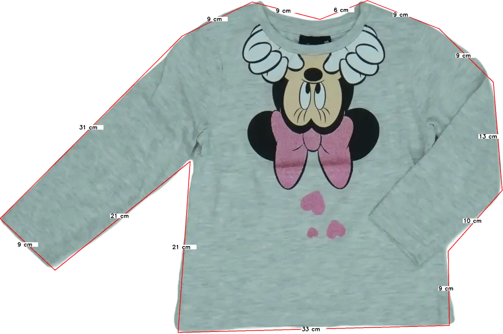 Szürke Disney Hosszú ujjú felső EU 98 / UK 3 év / US 3T