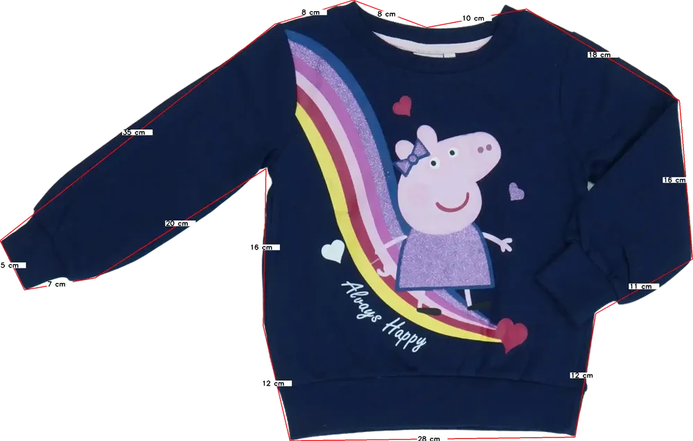 Kék Peppa Pig Pulóver EU 122 / UK 7 év / US 7 év/M