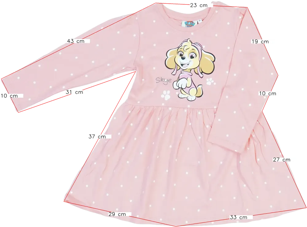 Rózsaszín Paw Patrol Ruha EU 104 / UK 4 év / US 4T/XS