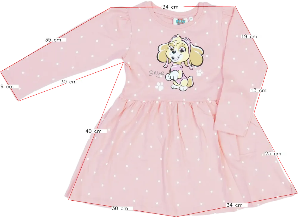 Rózsaszín Paw Patrol Ruha EU 110 / UK 5 év / US 5 év/XS