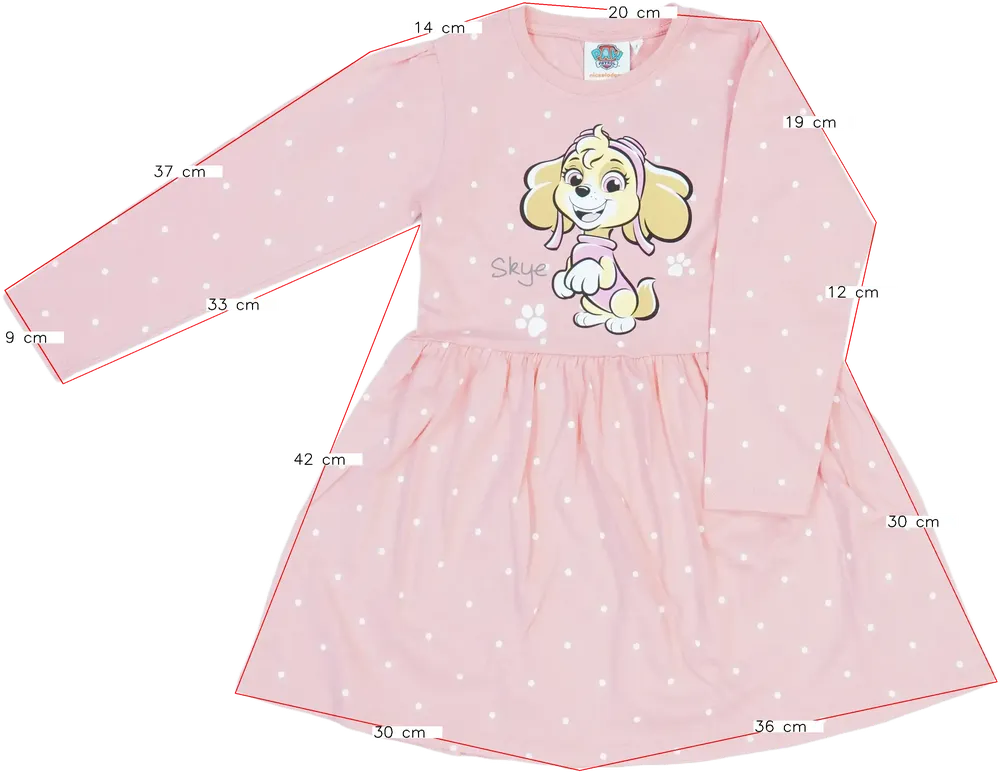 Rózsaszín Paw Patrol Ruha EU 116 / UK 6 év / US 6 év/S