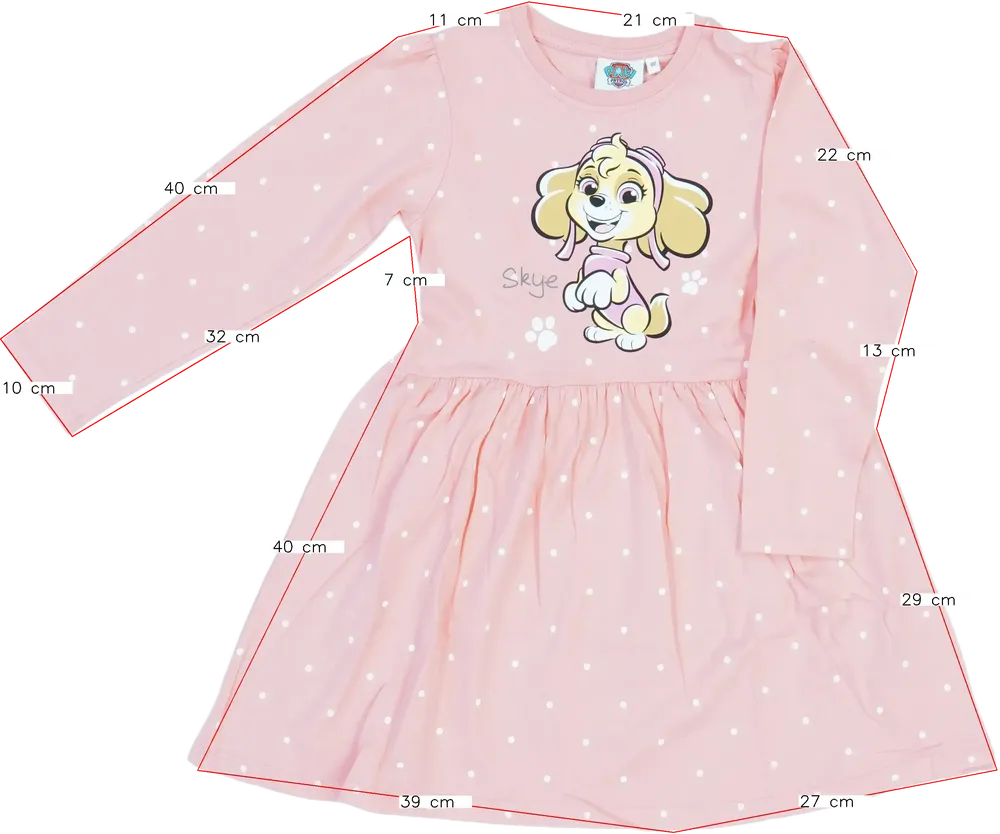 Rózsaszín Paw Patrol Ruha EU 122 / UK 7 év / US 7 év/M