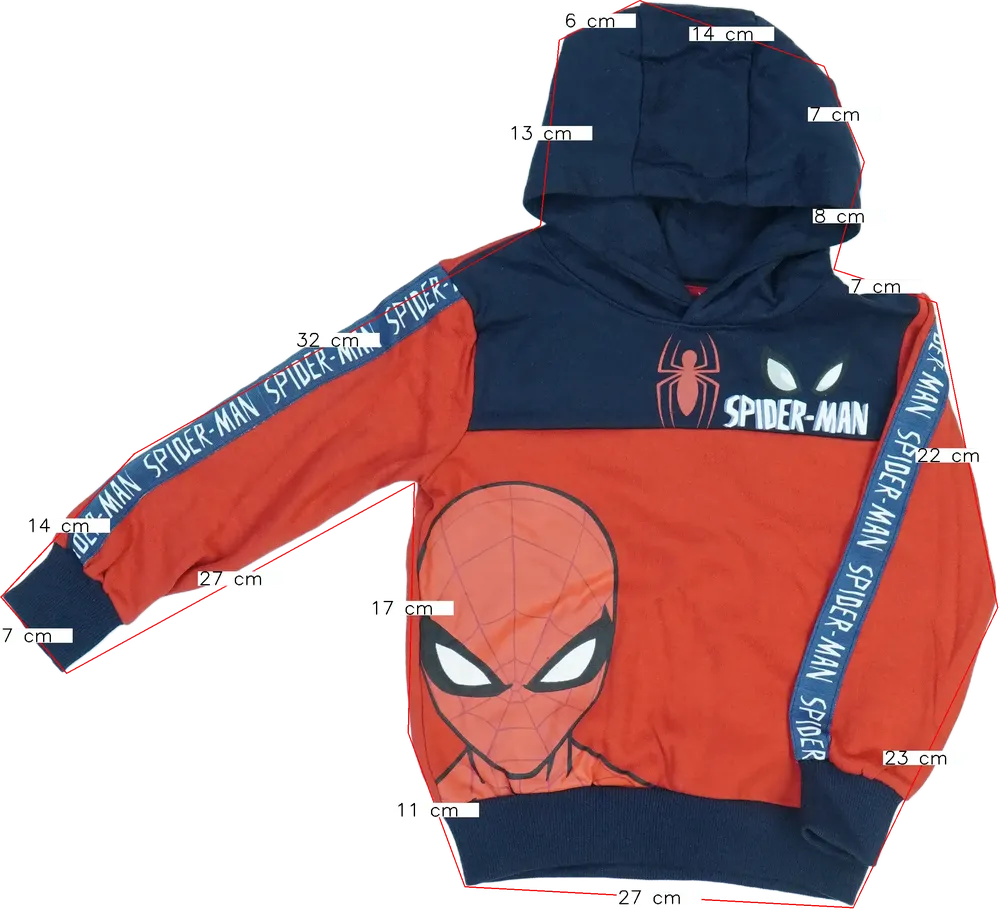 Piros Marvel Kapucnis pulóver EU 116 / UK 6 év / US 6 év/S