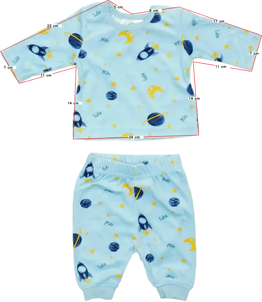 Kék Ergee 2 részes szett - Felsőruházat és nadrág EU 50 / UK Újszülött / US Újszülött