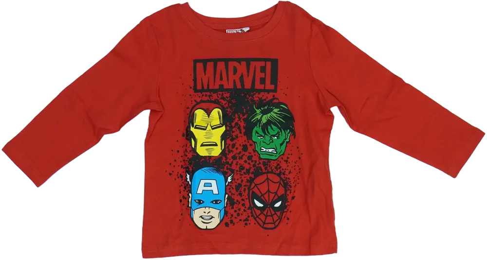 Piros Marvel Hosszú ujjú felső EU 110 / UK 5 év / US 5 év/XS