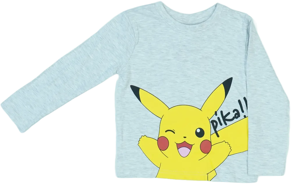 Szürke Pokemon Hosszú ujjú felső EU 104 / UK 4 év / US 4T/XS