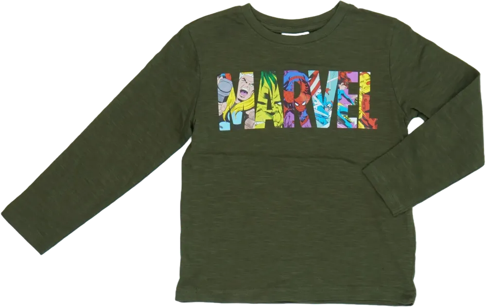 Zöld Marvel Hosszú ujjú felső EU 104 / UK 4 év / US 4T/XS