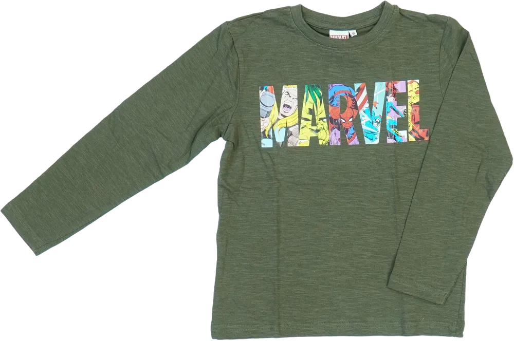 Zöld Marvel Hosszú ujjú felső EU 128 / UK 8 év / US 8 év/M