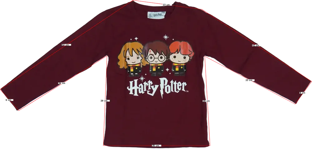 Burgundy Harry Potter Long sleeve top EU 128 / UK 8 years / US 8 years/M