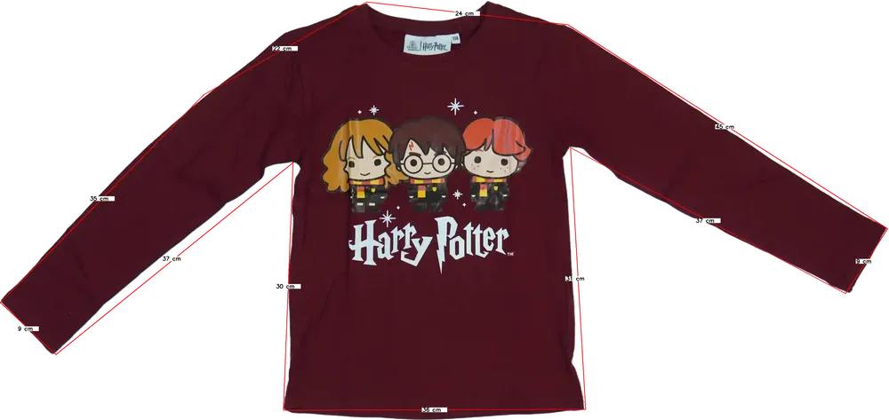 Burgundy Harry Potter Long sleeve top EU 134 / UK 9 years / US 9 years/L