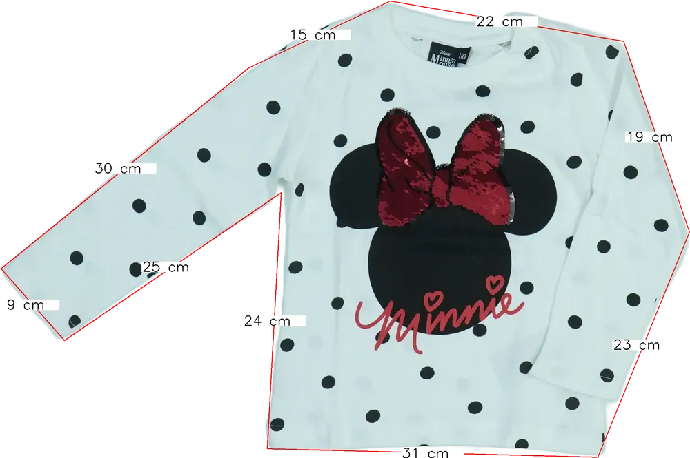 Fehér Disney Hosszú ujjú felső EU 110 / UK 5 év / US 5 év/XS