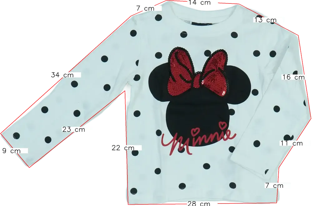 Fehér Disney Hosszú ujjú felső EU 98 / UK 3 év / US 3T