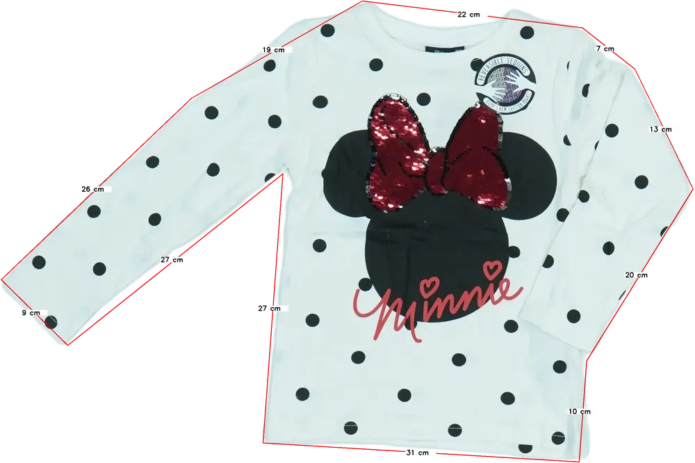 Fehér Disney Hosszú ujjú felső EU 116 / UK 6 év / US 6 év/S